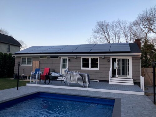 Solar panels on residential roof