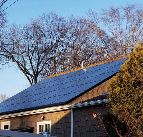 Large solar panel installation